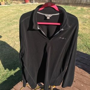 Eddie Bauer - Mens Tall 2X - 1/4 Zipper - Black Sweat Shirt